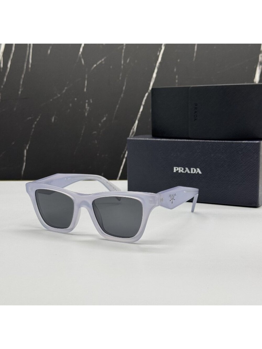 NWT Prada PRC07S Gray Silver Sunglasses PR C07S 22G08Z